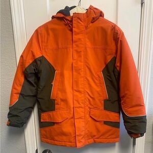 Lands' End Kids Puffer Jacket in Orange and Black